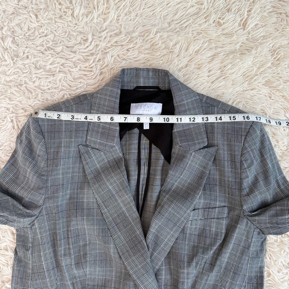 ESCADA Sport Women’s Plaid Wool Blend Long Line Blazer pants set Gray SZ 42/12 - Picture 12 of 16